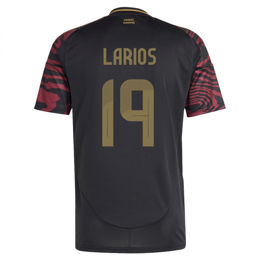 Men Football Peru Guillermo Larios #19 Black Away Jersey 24-26 T-Shirt Canada