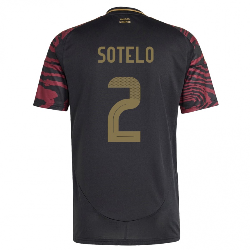 Men Football Peru Ghian Sotelo #2 Black Away Jersey 24-26 T-Shirt Canada