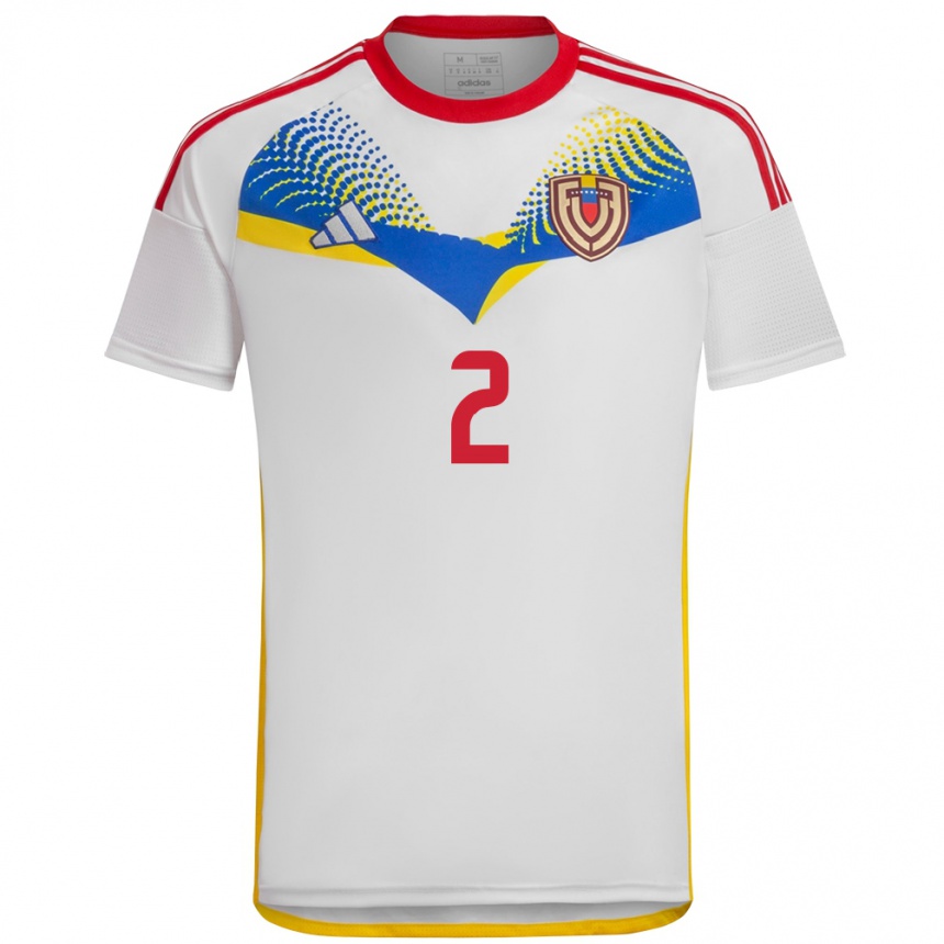 Men Football Venezuela Rafanny Mendoza #2 White Away Jersey 24-26 T-Shirt Canada