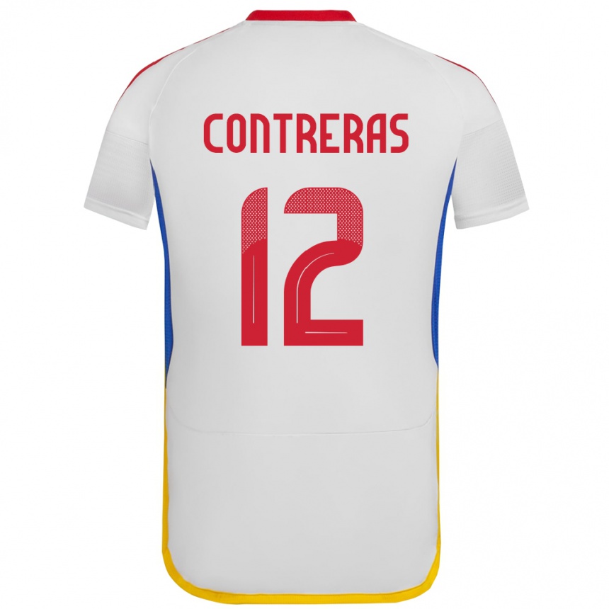 Men Football Venezuela José Contreras #12 White Away Jersey 24-26 T-Shirt Canada