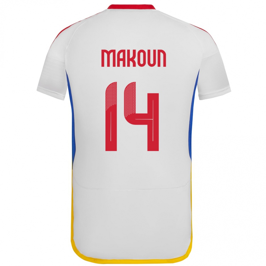 Men Football Venezuela Christian Makoun #14 White Away Jersey 24-26 T-Shirt Canada