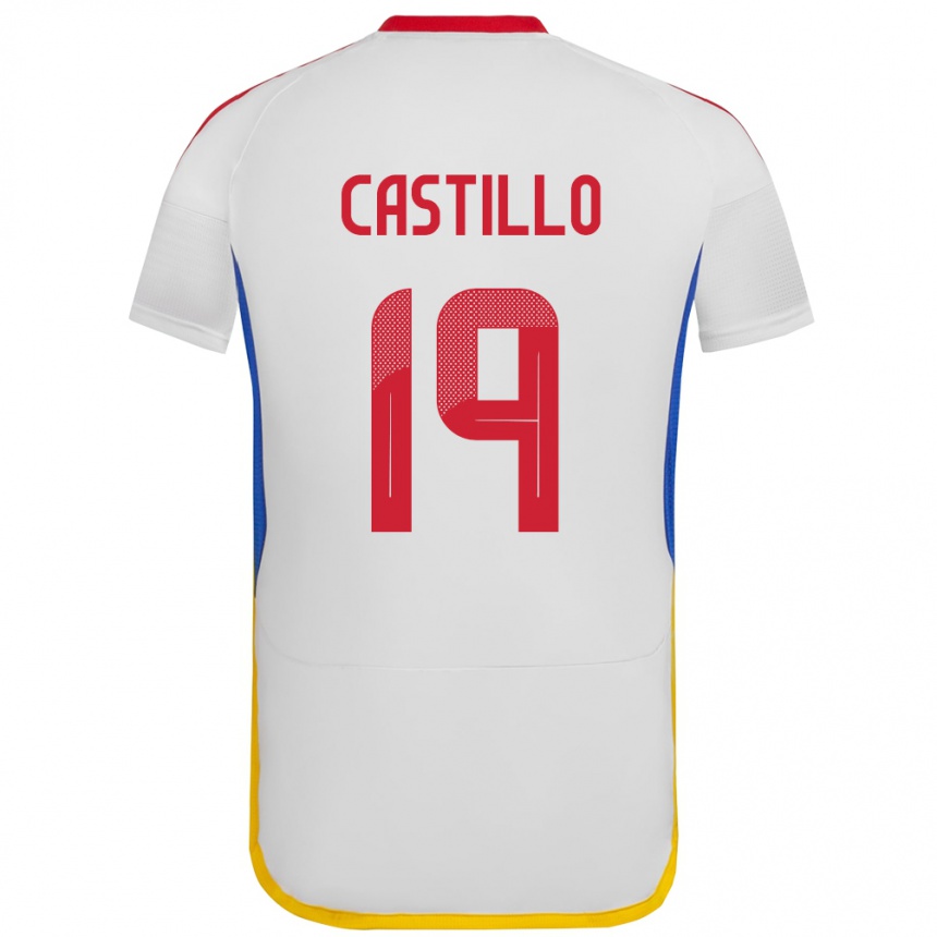 Men Football Venezuela Bryan Castillo #19 White Away Jersey 24-26 T-Shirt Canada