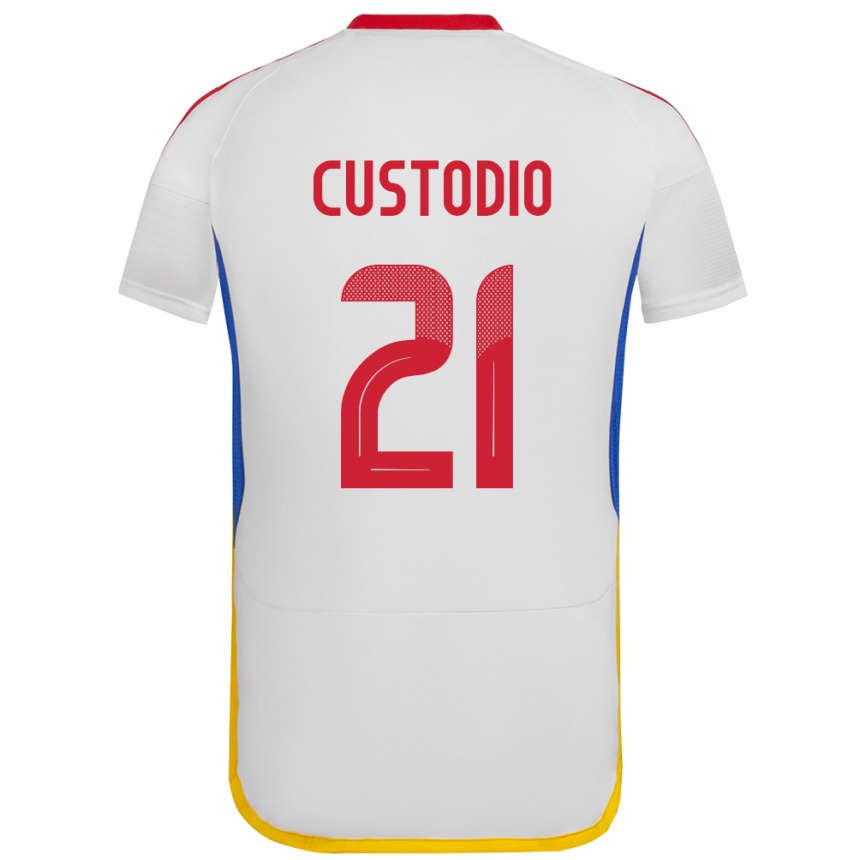 Men Football Venezuela Alex Custodio #21 White Away Jersey 24-26 T-Shirt Canada