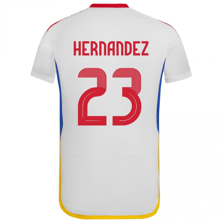 Men Football Venezuela Luifer Hernández #23 White Away Jersey 24-26 T-Shirt Canada