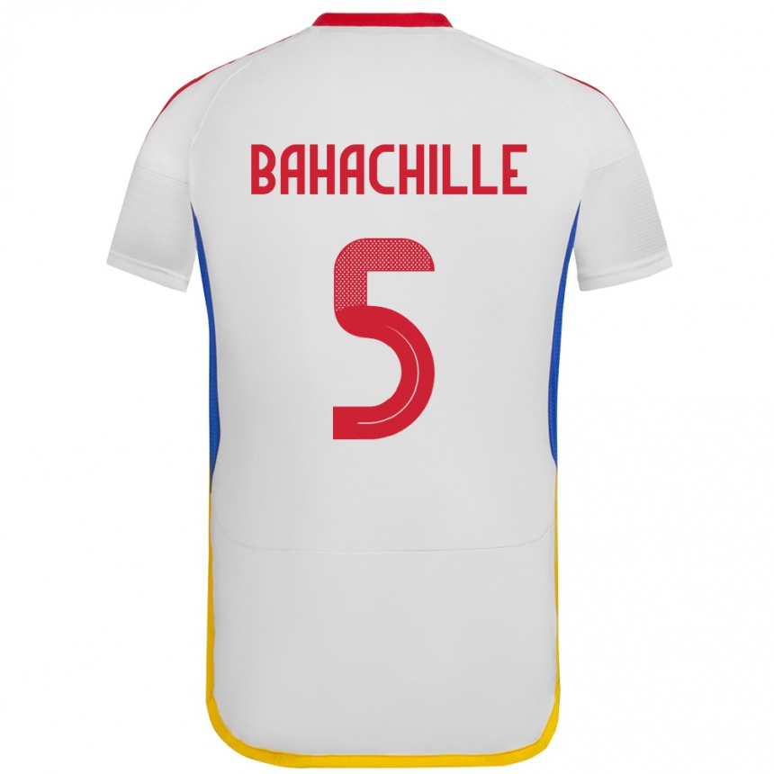 Men Football Venezuela Abraham Bahachille #5 White Away Jersey 24-26 T-Shirt Canada