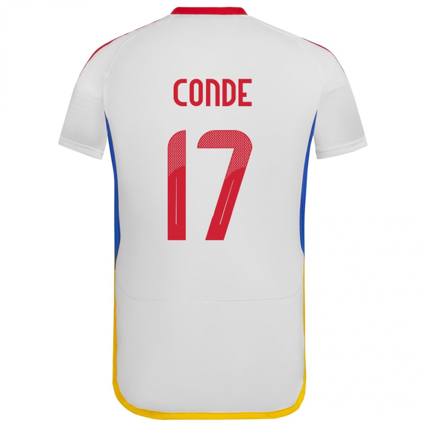 Men Football Venezuela Óscar Conde #17 White Away Jersey 24-26 T-Shirt Canada