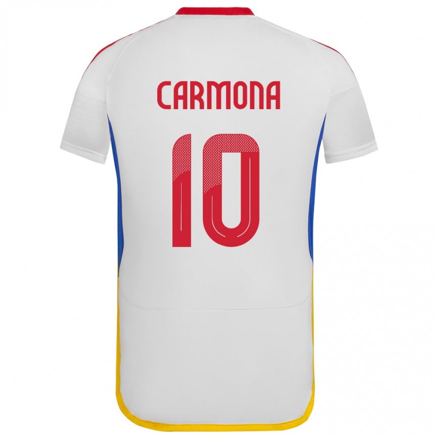 Men Football Venezuela Wikelman Carmona #10 White Away Jersey 24-26 T-Shirt Canada