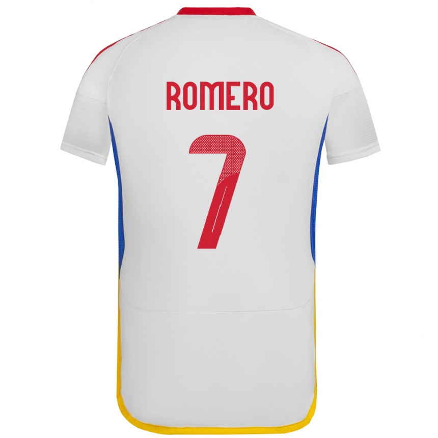 Men Football Venezuela Leenhan Romero #7 White Away Jersey 24-26 T-Shirt Canada