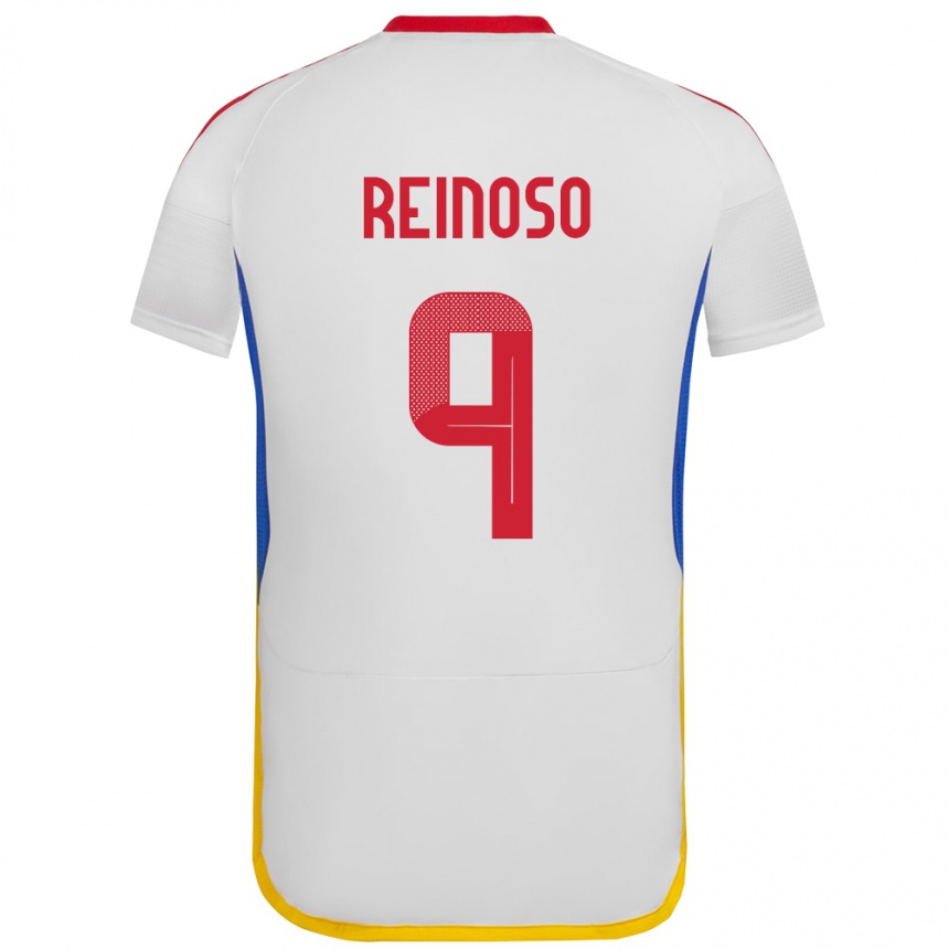 Men Football Venezuela Lucciano Reinoso #9 White Away Jersey 24-26 T-Shirt Canada