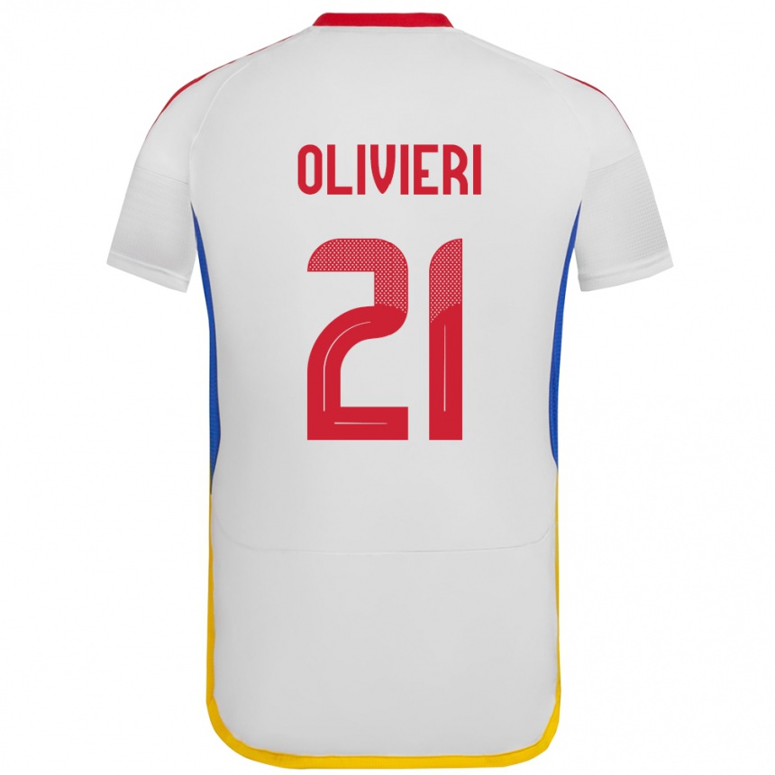 Men Football Venezuela Bárbara Olivieri #21 White Away Jersey 24-26 T-Shirt Canada