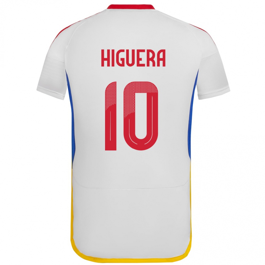 Men Football Venezuela Enyerliannys Higuera #10 White Away Jersey 24-26 T-Shirt Canada