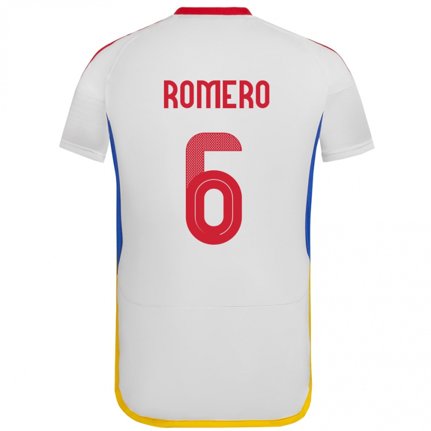 Men Football Venezuela Michelle Romero #6 White Away Jersey 24-26 T-Shirt Canada