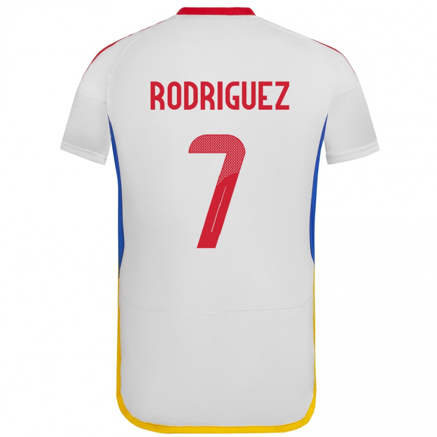 Men Football Venezuela Daniuska Rodriguez #7 White Away Jersey 24-26 T-Shirt Canada