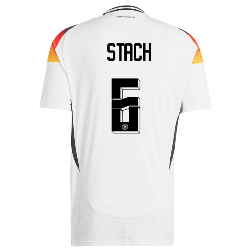 Women Football Germany Anton Stach #6 White Home Jersey 24-26 T-Shirt Canada