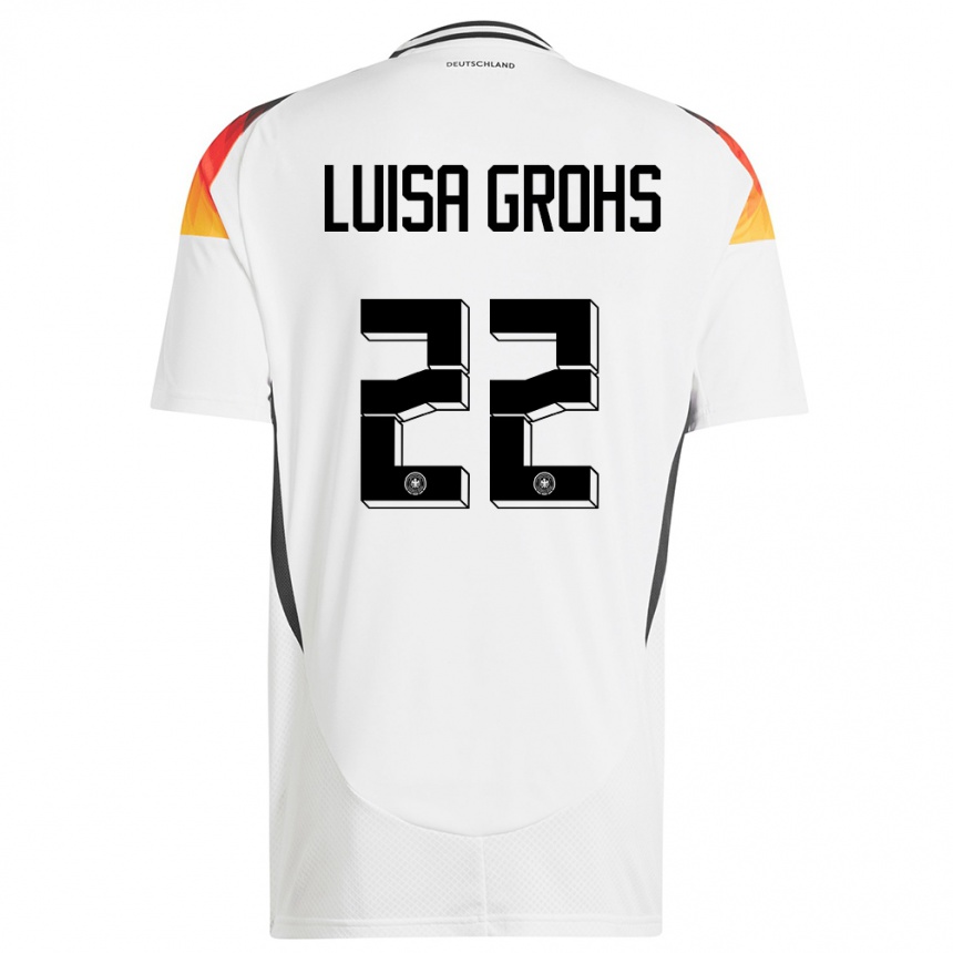 Women Football Germany Maria Luisa Grohs #22 White Home Jersey 24-26 T-Shirt Canada