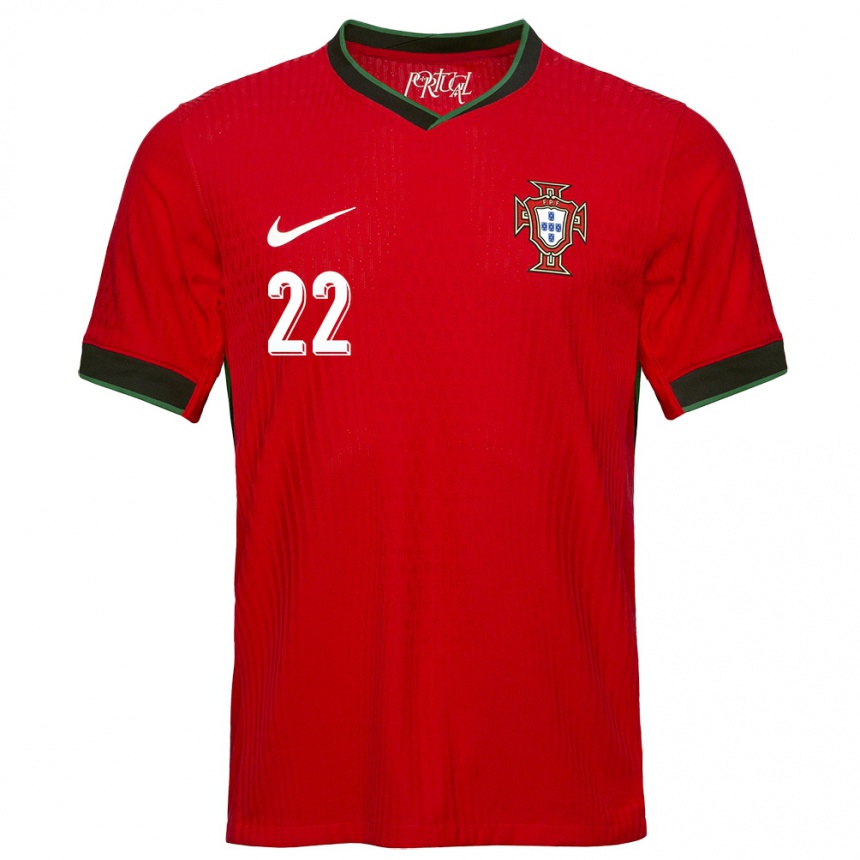 Women Football Portugal Diogo Costa #22 Red Home Jersey 24-26 T-Shirt Canada