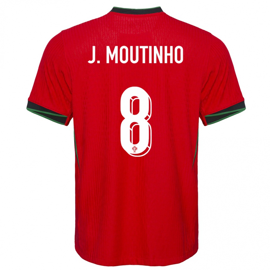 Women Football Portugal Joao Moutinho #8 Red Home Jersey 24-26 T-Shirt Canada