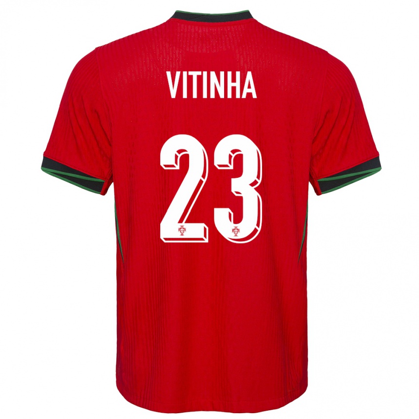 Women Football Portugal Vitinha #23 Red Home Jersey 24-26 T-Shirt Canada