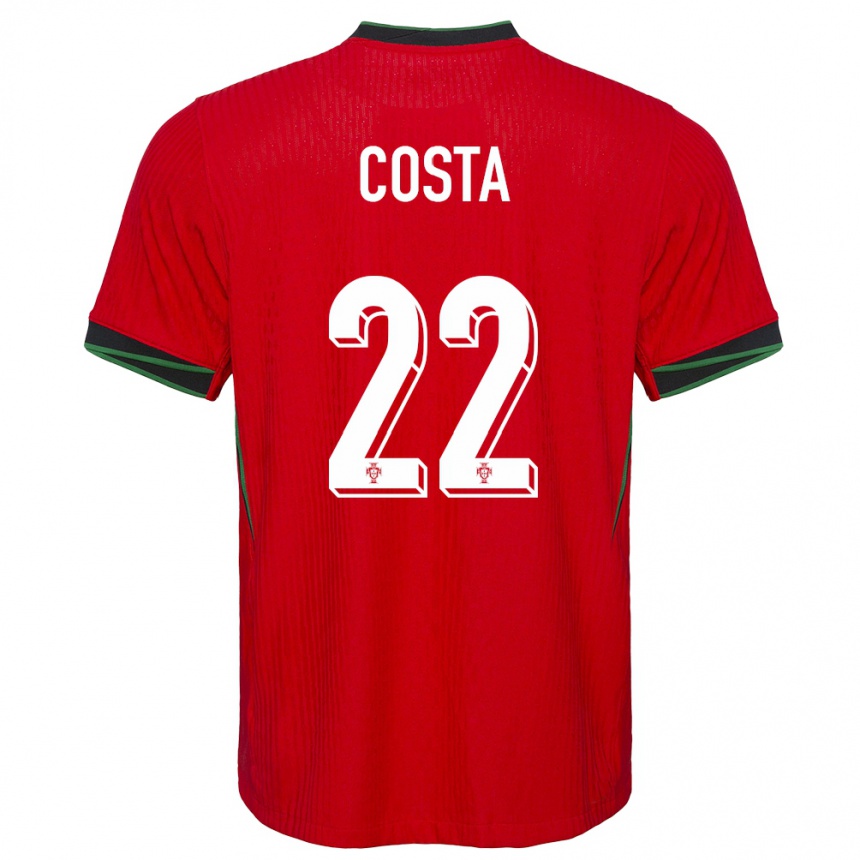 Women Football Portugal Diogo Costa #22 Red Home Jersey 24-26 T-Shirt Canada