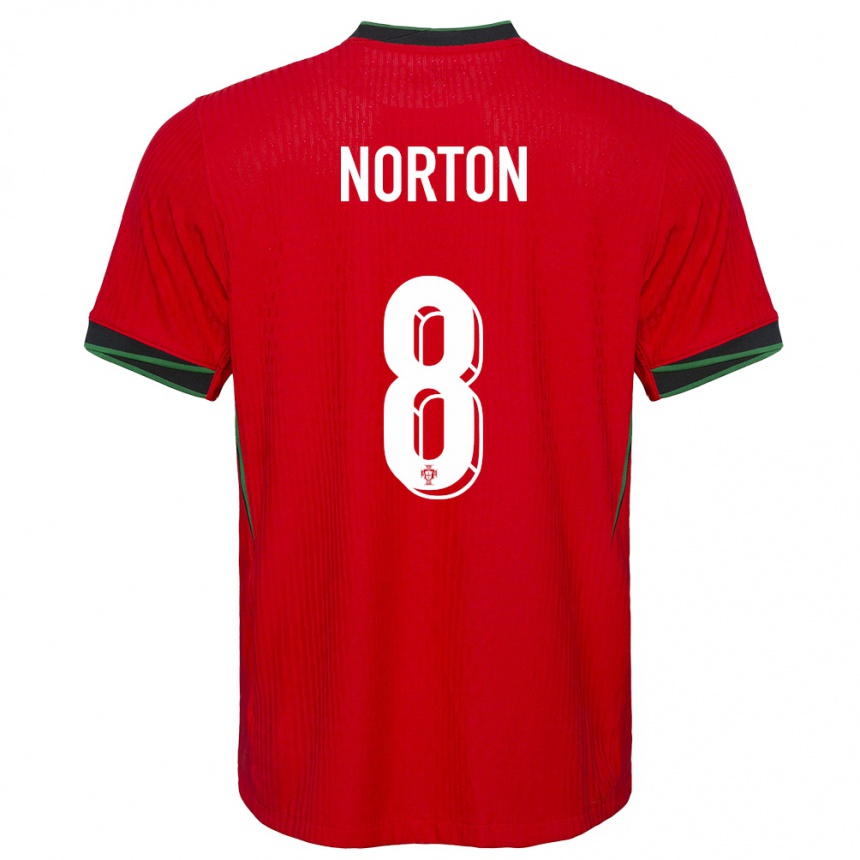 Women Football Portugal Andreia Norton #8 Red Home Jersey 24-26 T-Shirt Canada