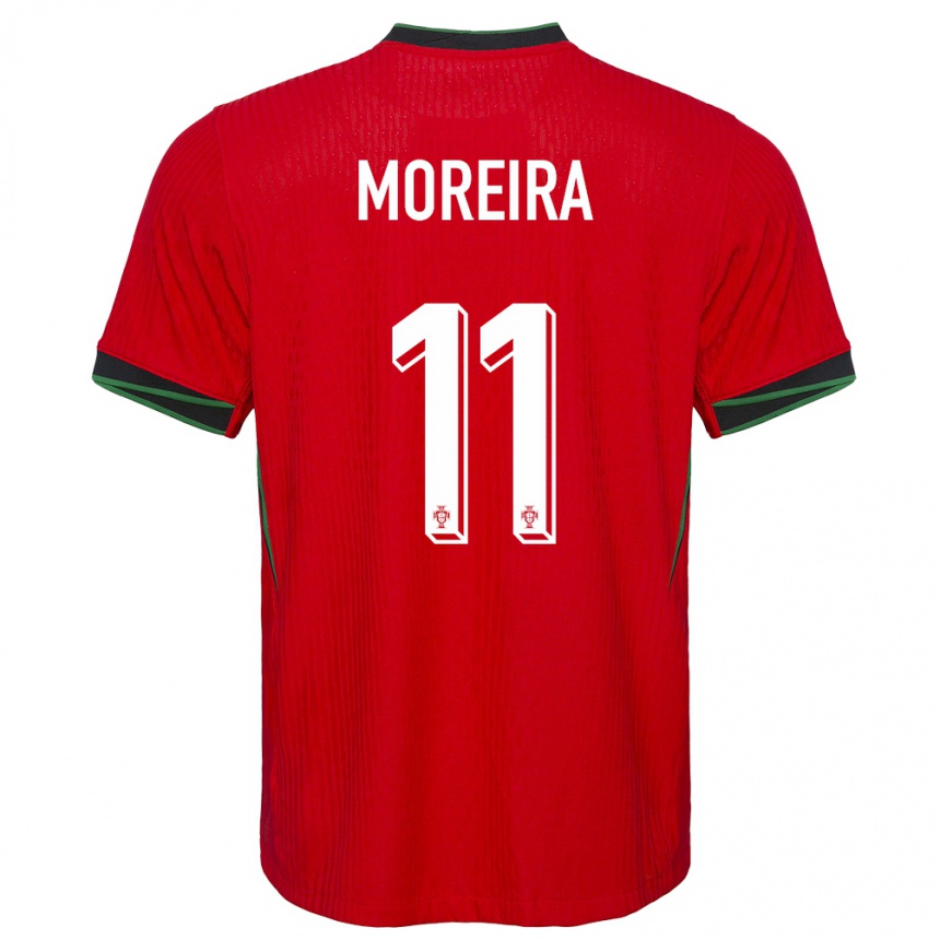 Women Football Portugal Diego Moreira #11 Red Home Jersey 24-26 T-Shirt Canada