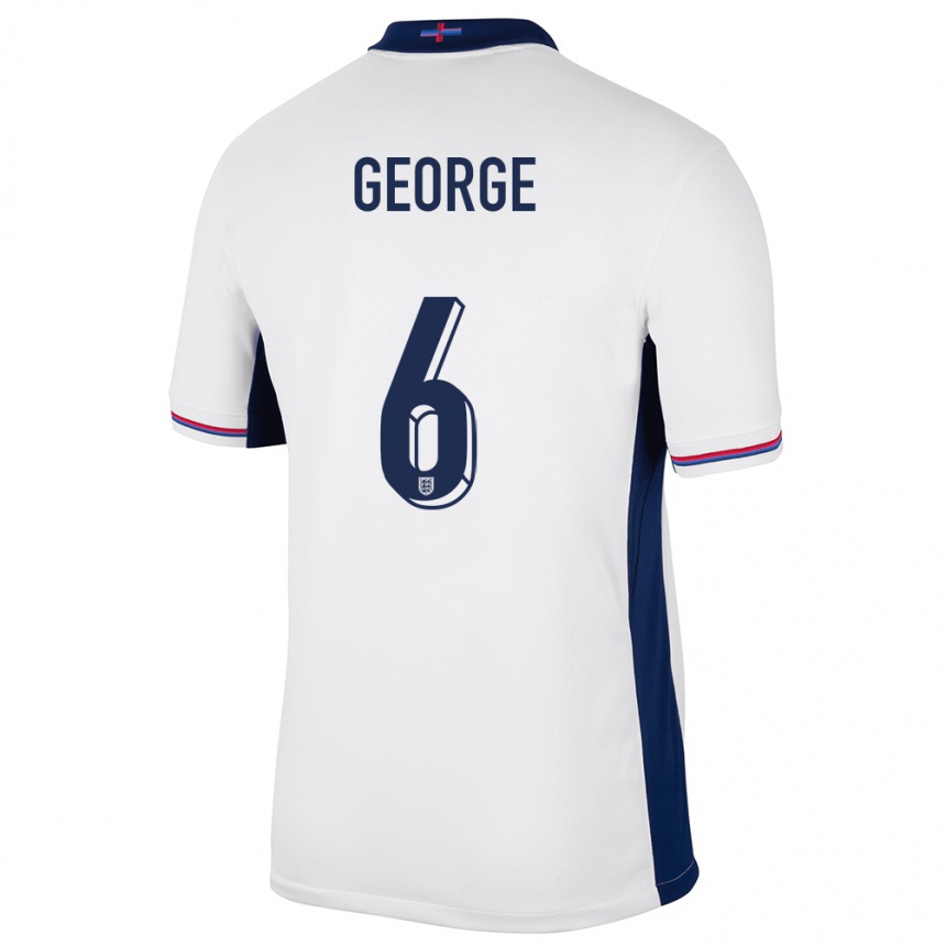 Women Football England Gabby George #6 White Home Jersey 24-26 T-Shirt Canada