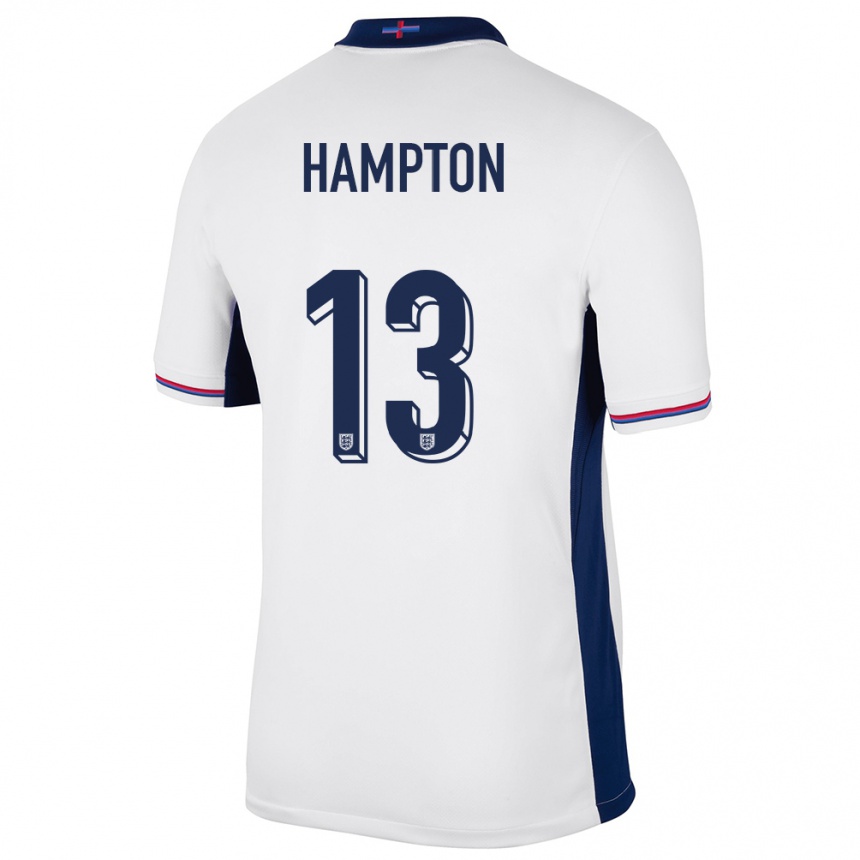 Women Football England Hannah Hampton #13 White Home Jersey 24-26 T-Shirt Canada