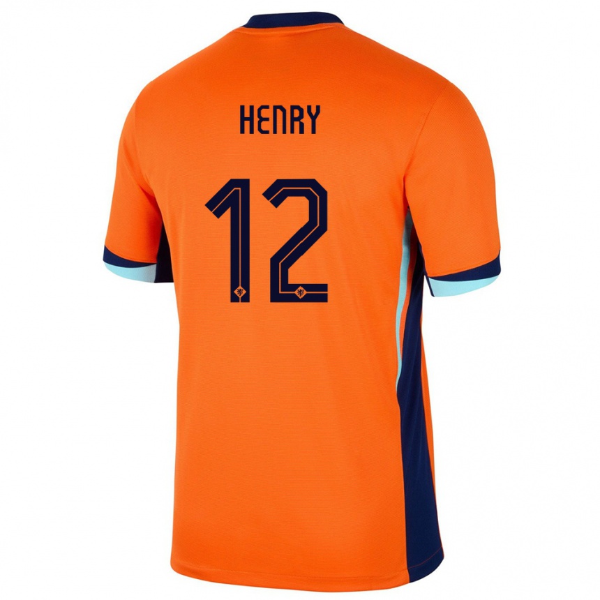 Women Football Netherlands Alvaro Henry #12 Orange Home Jersey 24-26 T-Shirt Canada