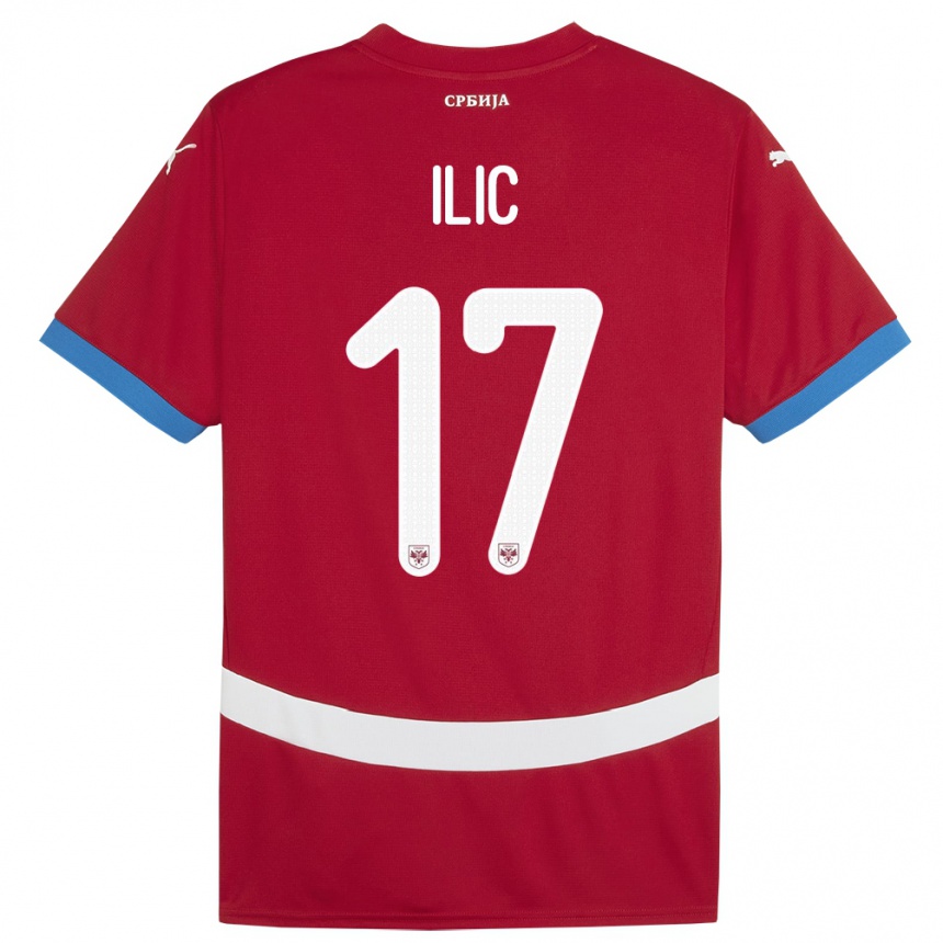 Women Football Serbia Ivan Ilic #17 Red Home Jersey 24-26 T-Shirt Canada