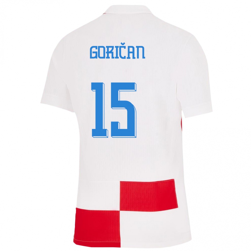 Women Football Croatia Silvio Gorican #15 White Red Home Jersey 24-26 T-Shirt Canada