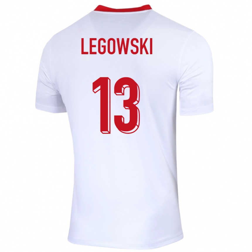 Women Football Poland Mateusz Legowski #13 White Home Jersey 24-26 T-Shirt Canada