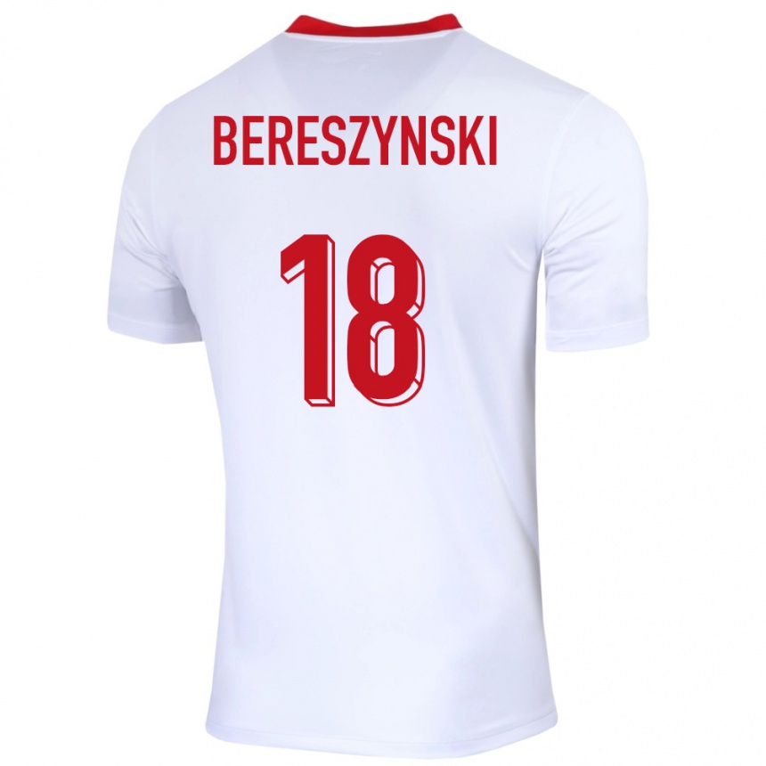 Women Football Poland Bartosz Bereszynski #18 White Home Jersey 24-26 T-Shirt Canada