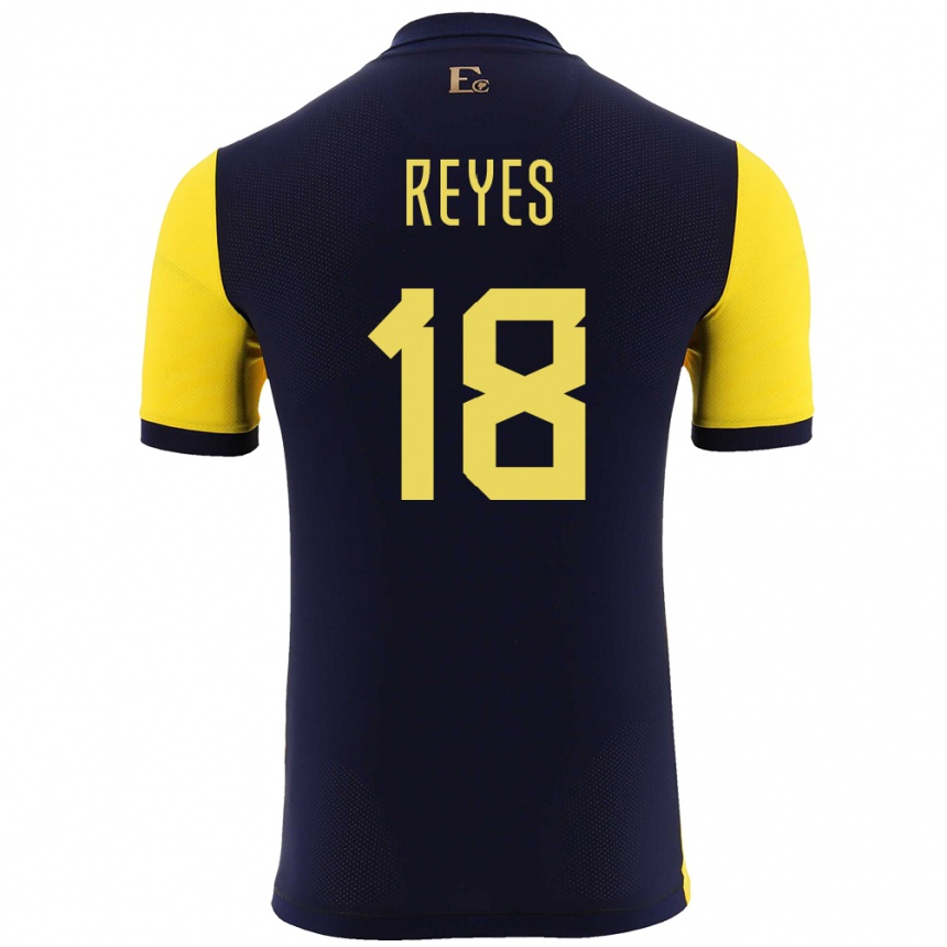 Women Football Ecuador Ashley Reyes #18 Yellow Home Jersey 24-26 T-Shirt Canada