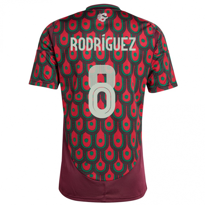 Women Football Mexico Carlos Rodriguez #8 Maroon Home Jersey 24-26 T-Shirt Canada