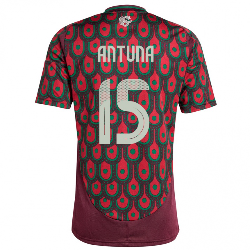 Women Football Mexico Uriel Antuna #15 Maroon Home Jersey 24-26 T-Shirt Canada