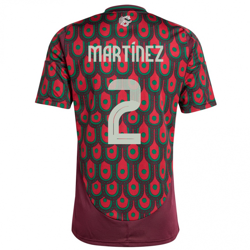 Women Football Mexico Emilio Martinez #2 Maroon Home Jersey 24-26 T-Shirt Canada