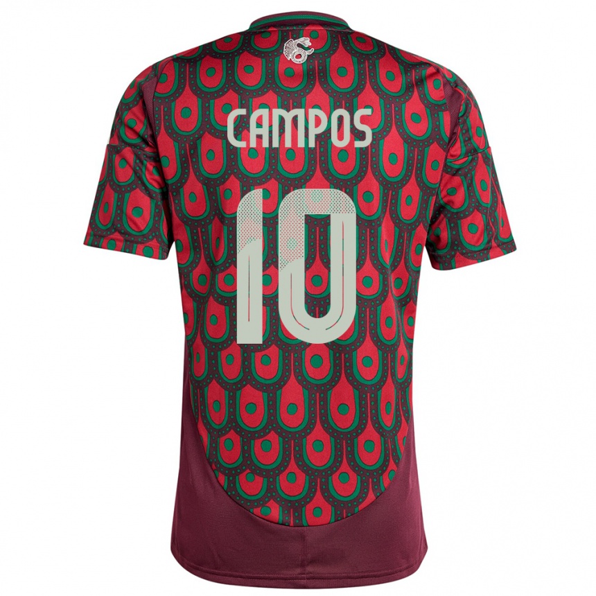 Women Football Mexico Karel Campos #10 Maroon Home Jersey 24-26 T-Shirt Canada