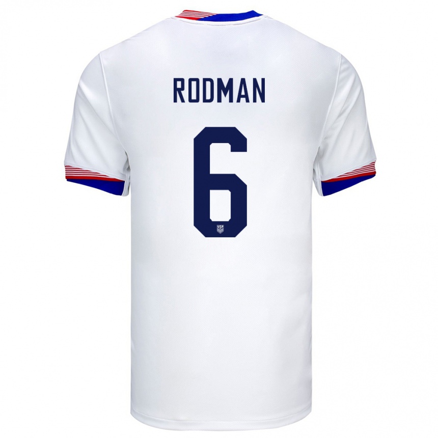 Women Football United States Trinity Rodman #6 White Home Jersey 24-26 T-Shirt Canada