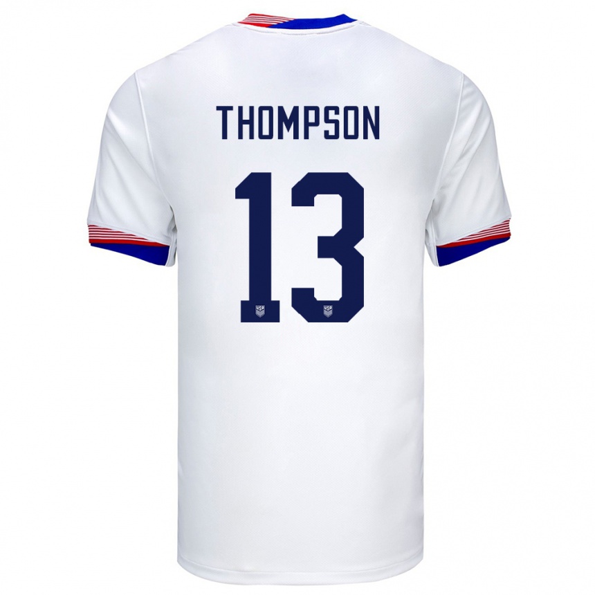 Women Football United States Alyssa Thompson #13 White Home Jersey 24-26 T-Shirt Canada