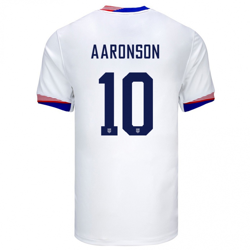 Women Football United States Paxten Aaronson #10 White Home Jersey 24-26 T-Shirt Canada