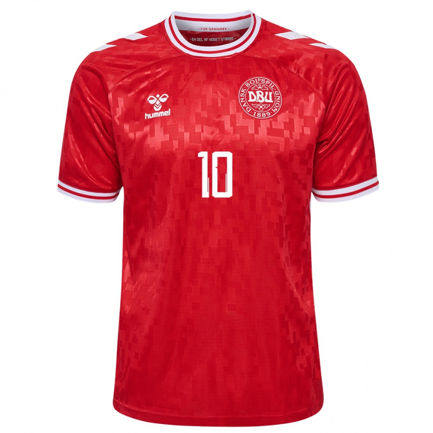 Women Football Denmark Matt O Riley #10 Red Home Jersey 24-26 T-Shirt Canada