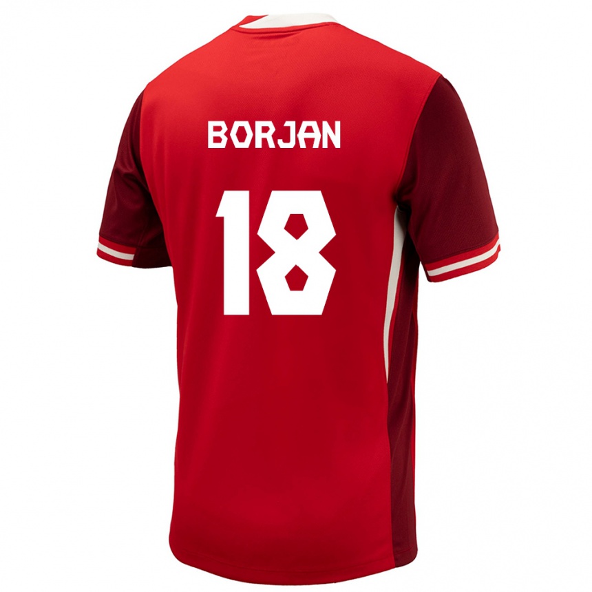 Women Football Canada Milan Borjan #18 Red Home Jersey 24-26 T-Shirt Canada