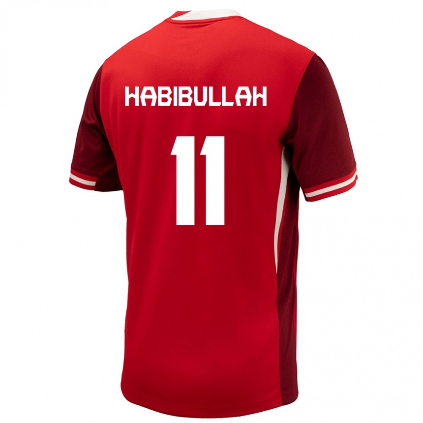 Women Football Canada Kamron Habibullah #11 Red Home Jersey 24-26 T-Shirt Canada