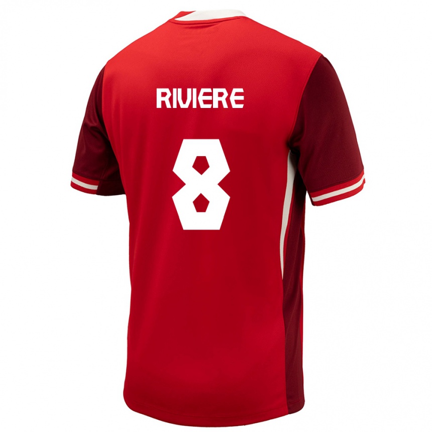 Women Football Canada Jayde Riviere #8 Red Home Jersey 24-26 T-Shirt Canada