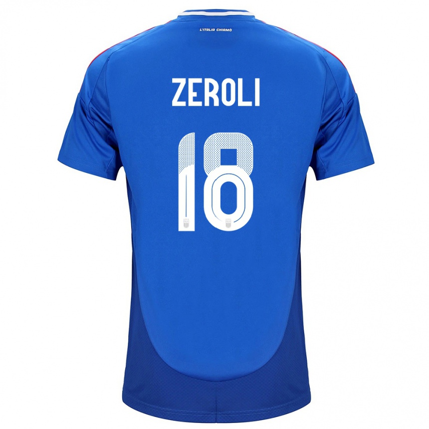 Women Football Italy Kevin Zeroli #18 Blue Home Jersey 24-26 T-Shirt Canada