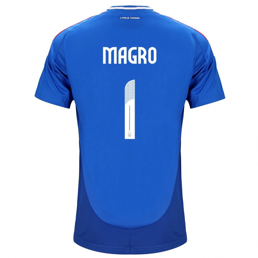 Women Football Italy Federico Magro #1 Blue Home Jersey 24-26 T-Shirt Canada