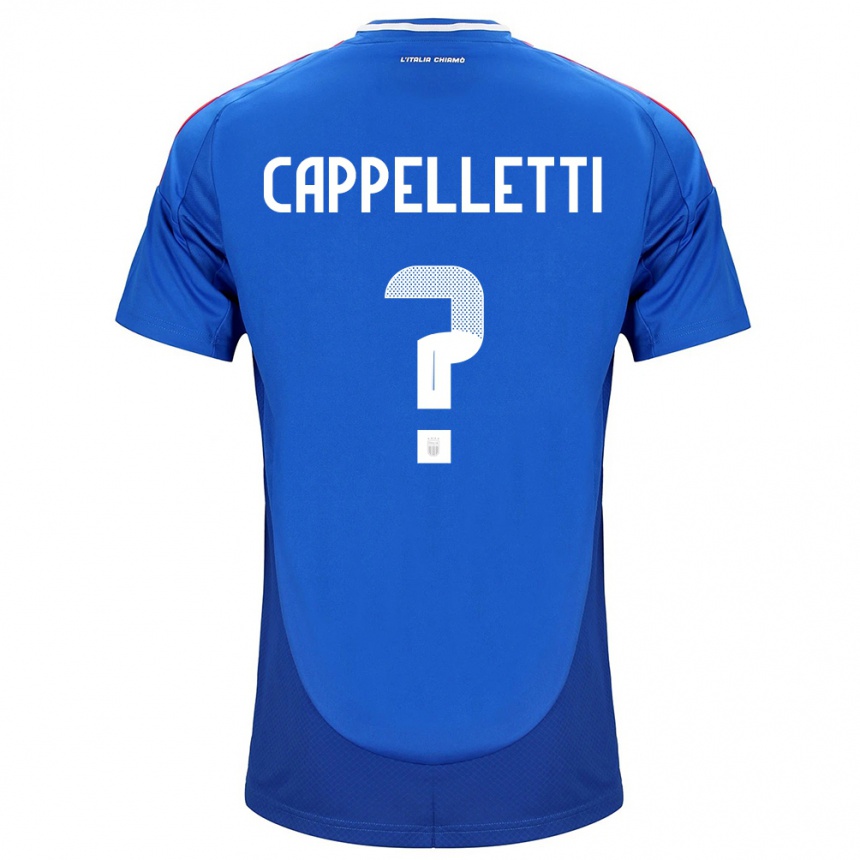 Women Football Italy Mattia Cappelletti #0 Blue Home Jersey 24-26 T-Shirt Canada