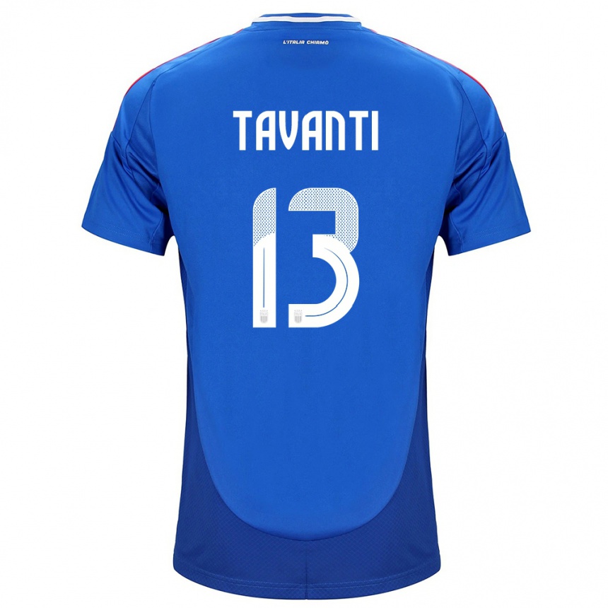 Women Football Italy Samuele Tavanti #13 Blue Home Jersey 24-26 T-Shirt Canada