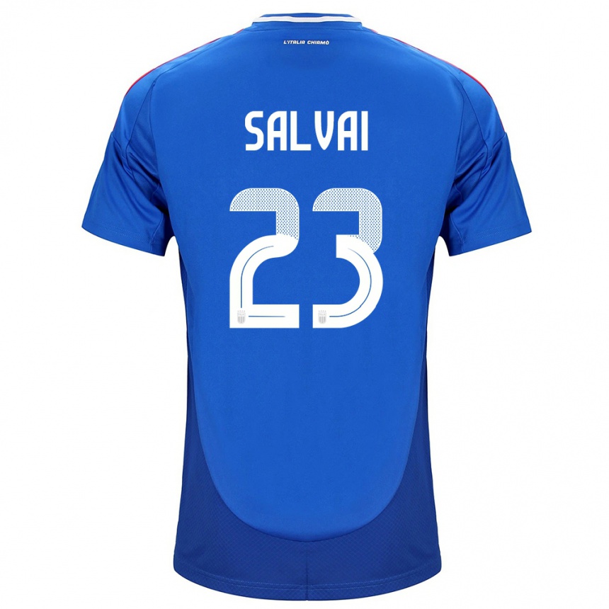 Women Football Italy Cecilia Salvai #23 Blue Home Jersey 24-26 T-Shirt Canada