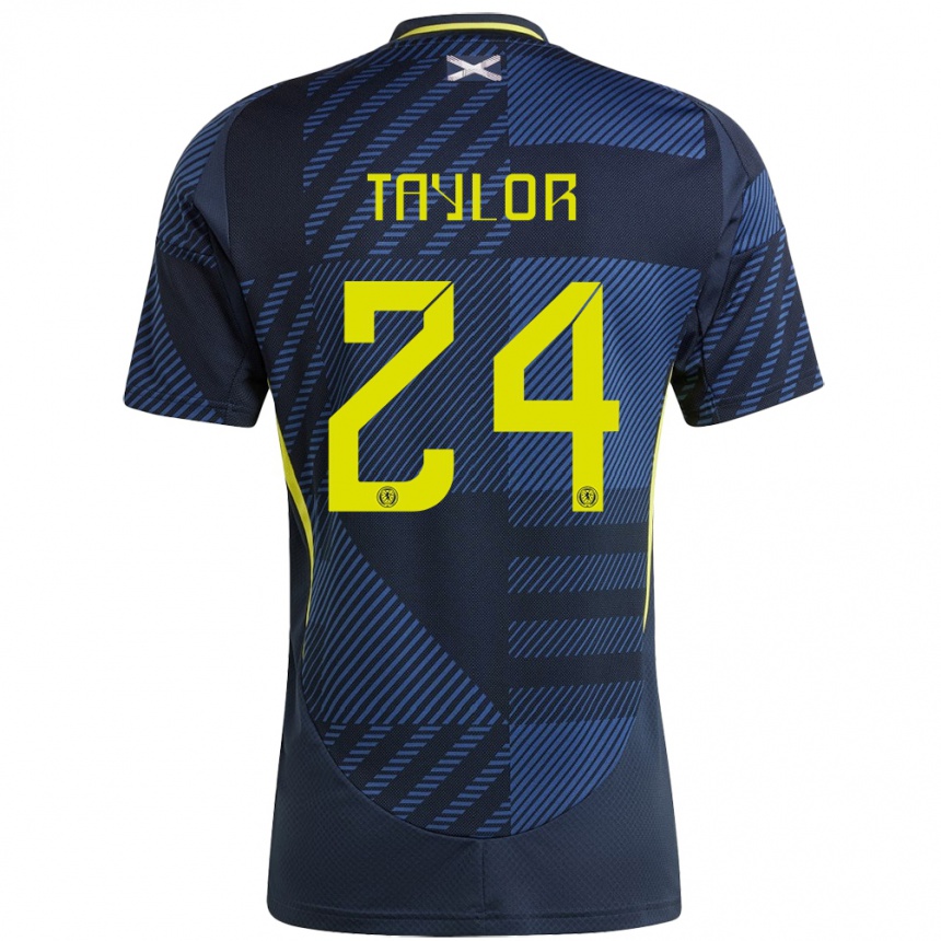 Women Football Scotland Greg Taylor #24 Dark Blue Home Jersey 24-26 T-Shirt Canada